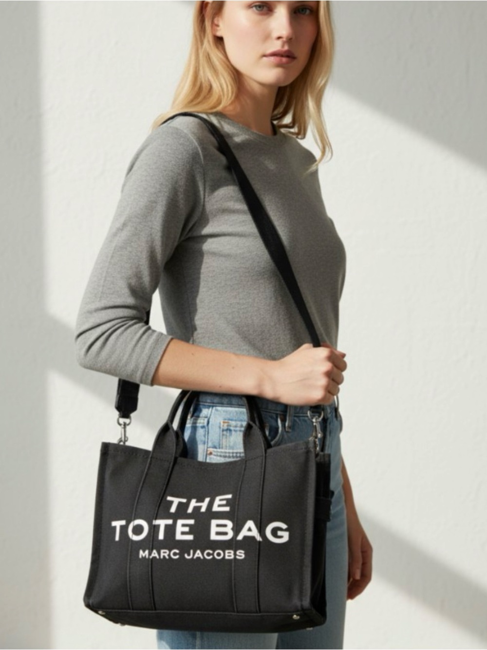 Marc Jacobs Black 'The Tote Bag' Canvas Duffel